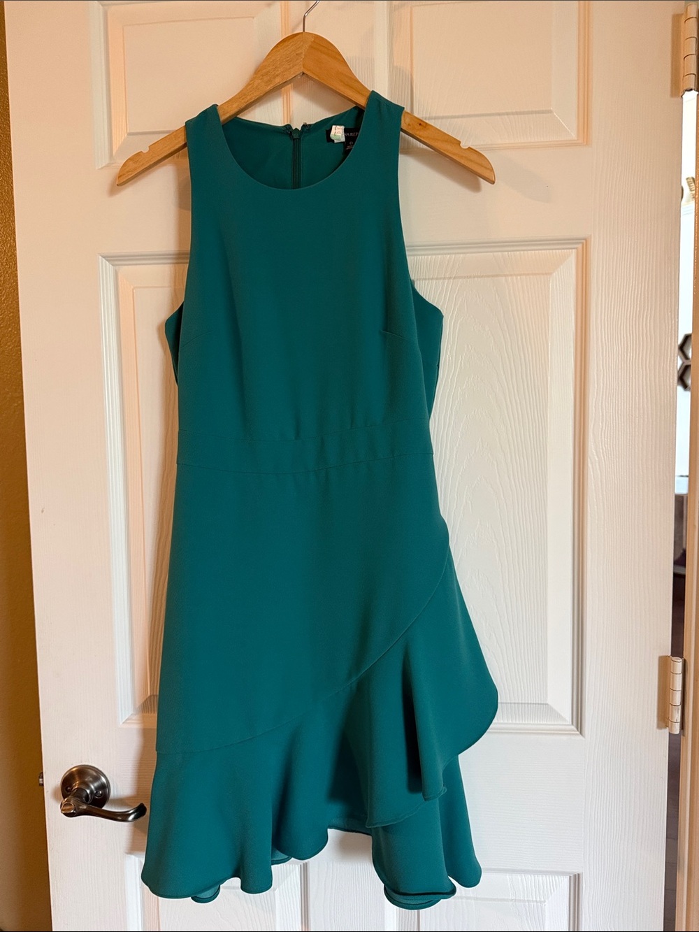Banana Republic Teal Sleeveless High-Low Ruffle Dress